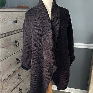 Barefoot Dreams dark brown CozyChic Sweater size S/M SMALL MEDIUM open  cardigan